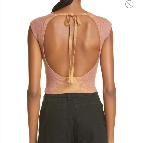 Brand New Isa Boulder Cap Sleeve Ribbed Crop Top - Picture 3 of 3